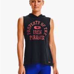 Under Armour Iron Paradise The Rock Altered Hooded Muscle Tank Womens Size Small